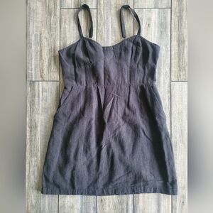 Urban Outfitters Black Linen Mini Dress